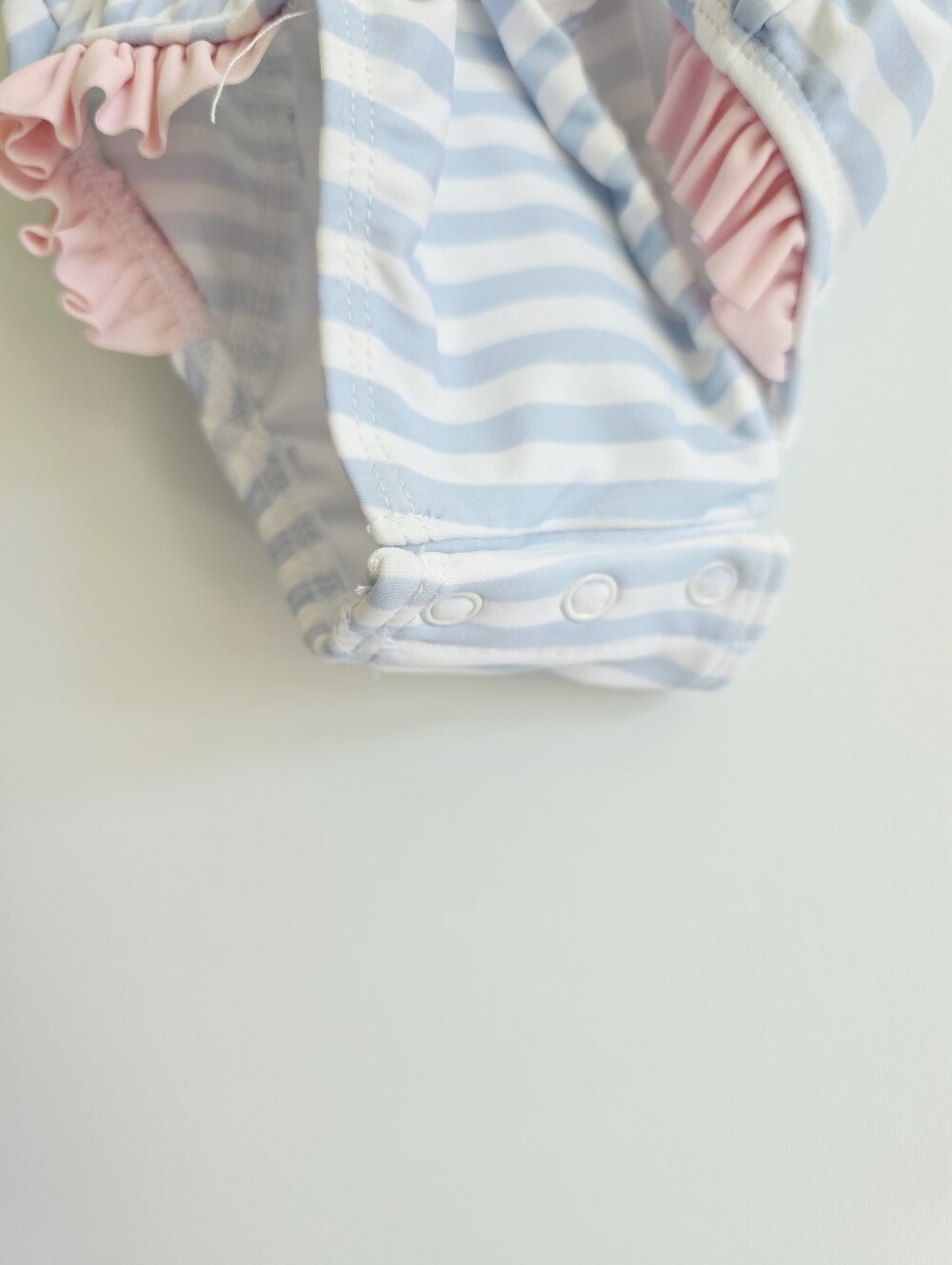 Mud Pie Baby Girls' Sailboat Ruffle Striped One Piece Swimsuit Size 9-12 Months - Picture 5 of 7